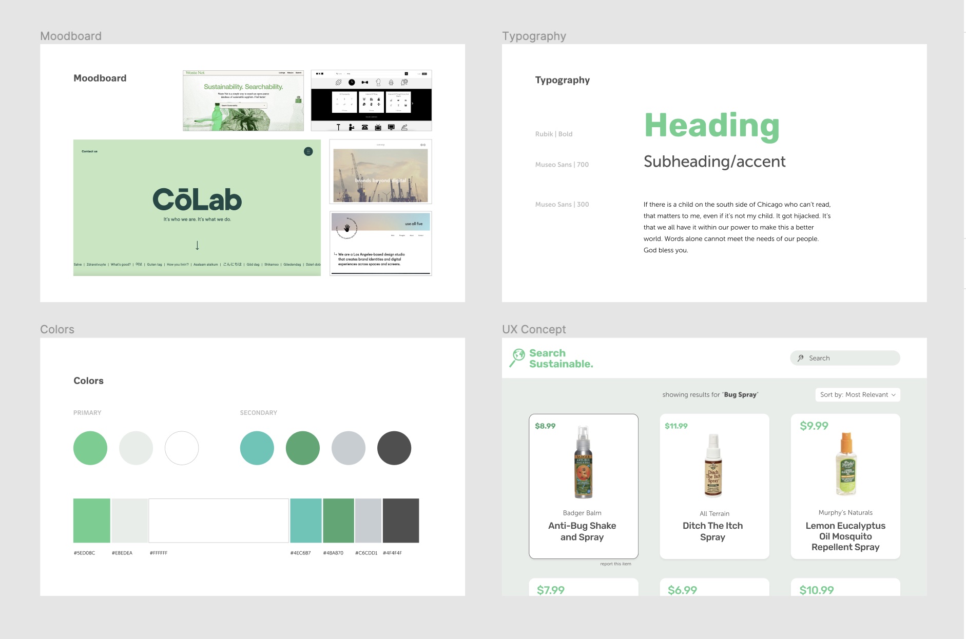 Mood Board for search sustainable